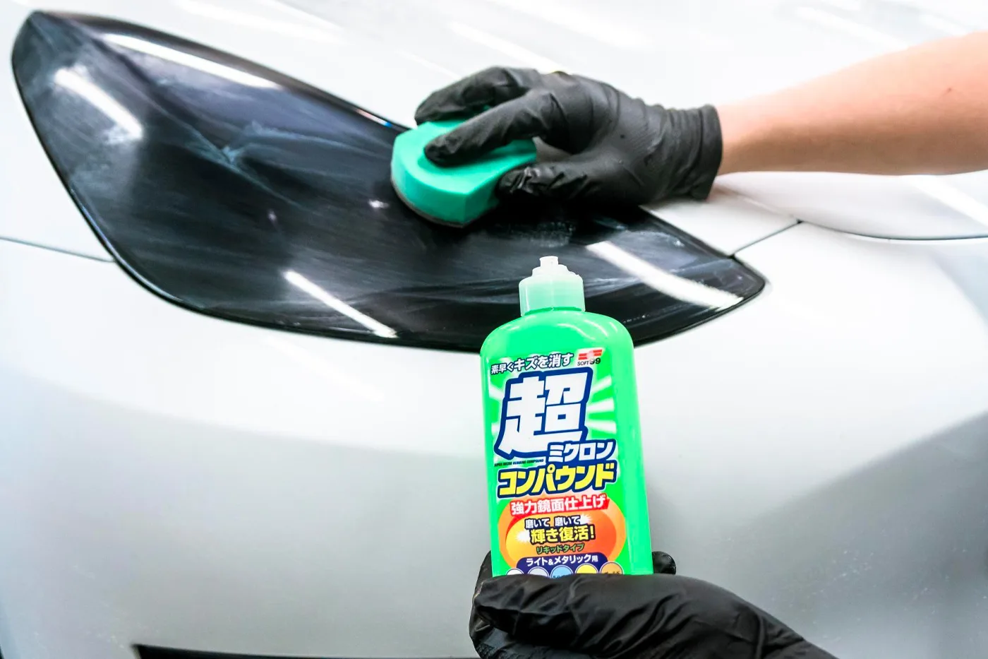 Soft99 micro liquid compound light do usuwania zacieków po wodzie jasne lakiery i metallic 250ml gąbka gratis | zdjęcie 5 z 6 | 47493 | Motofarma.pl