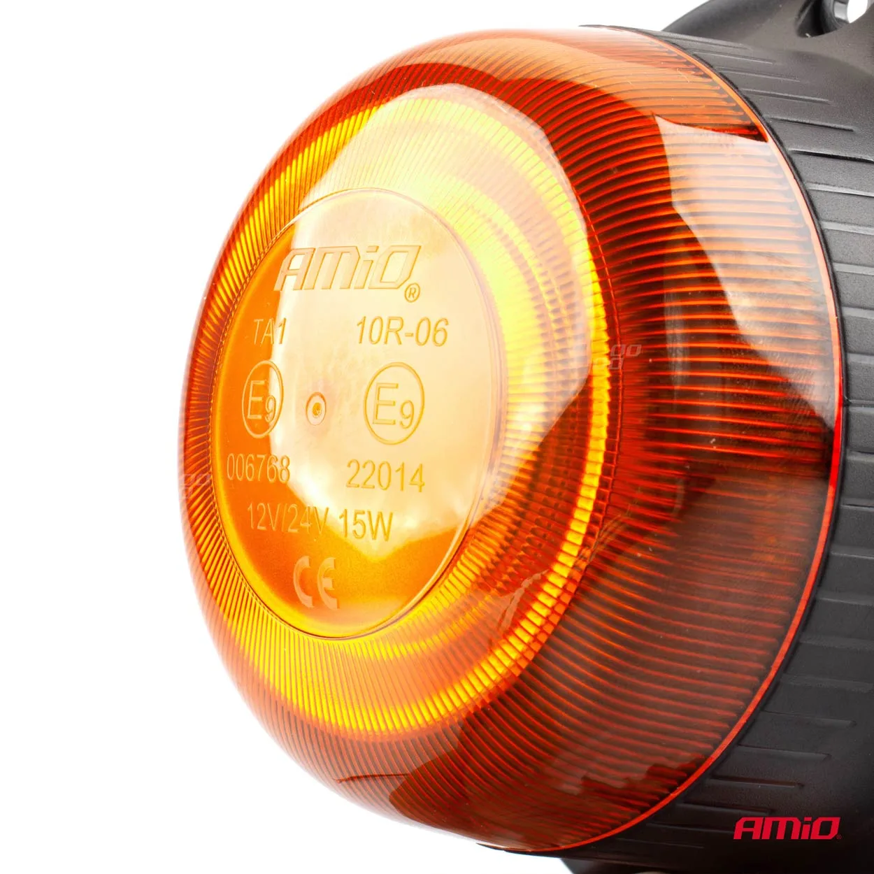 Lampa ostrzegawcza mini kogut 18 LED magnes niska R65 R10 12-24V W21m AMIO-