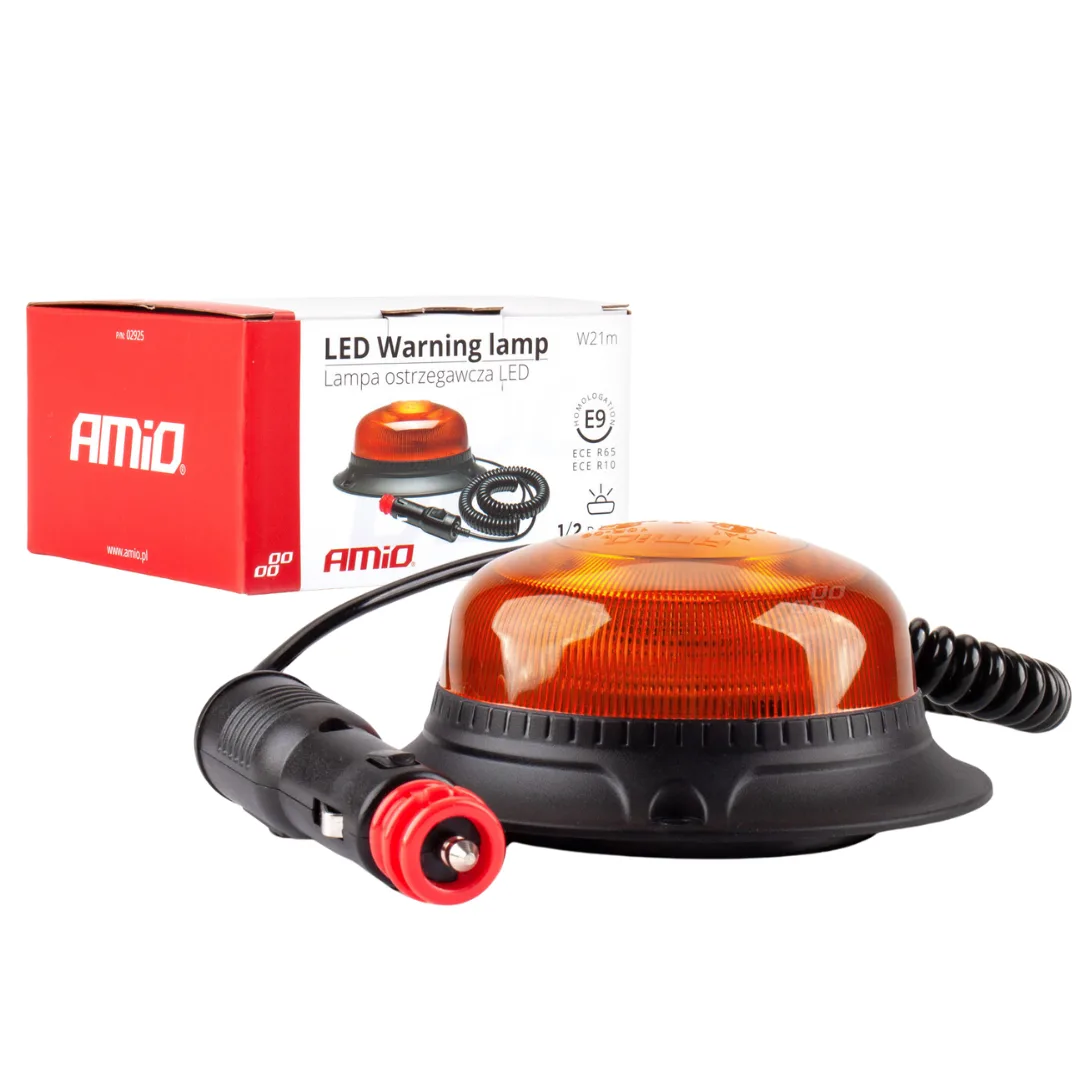 Lampa ostrzegawcza mini kogut 18 LED magnes niska R65 R10 12-24V W21m AMIO- | zdjęcie 11 z 13 | A02925 | Motofarma.pl