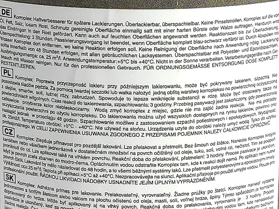 FORCH L237 KORROPLEX PREPARAT ANTYKOROZYJNY 250ml
