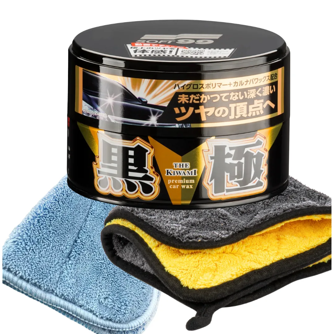 Twardy WOSK SOFT99 EXTREME GLOSS THE KIWAMI DARK 200 g ZESTAW