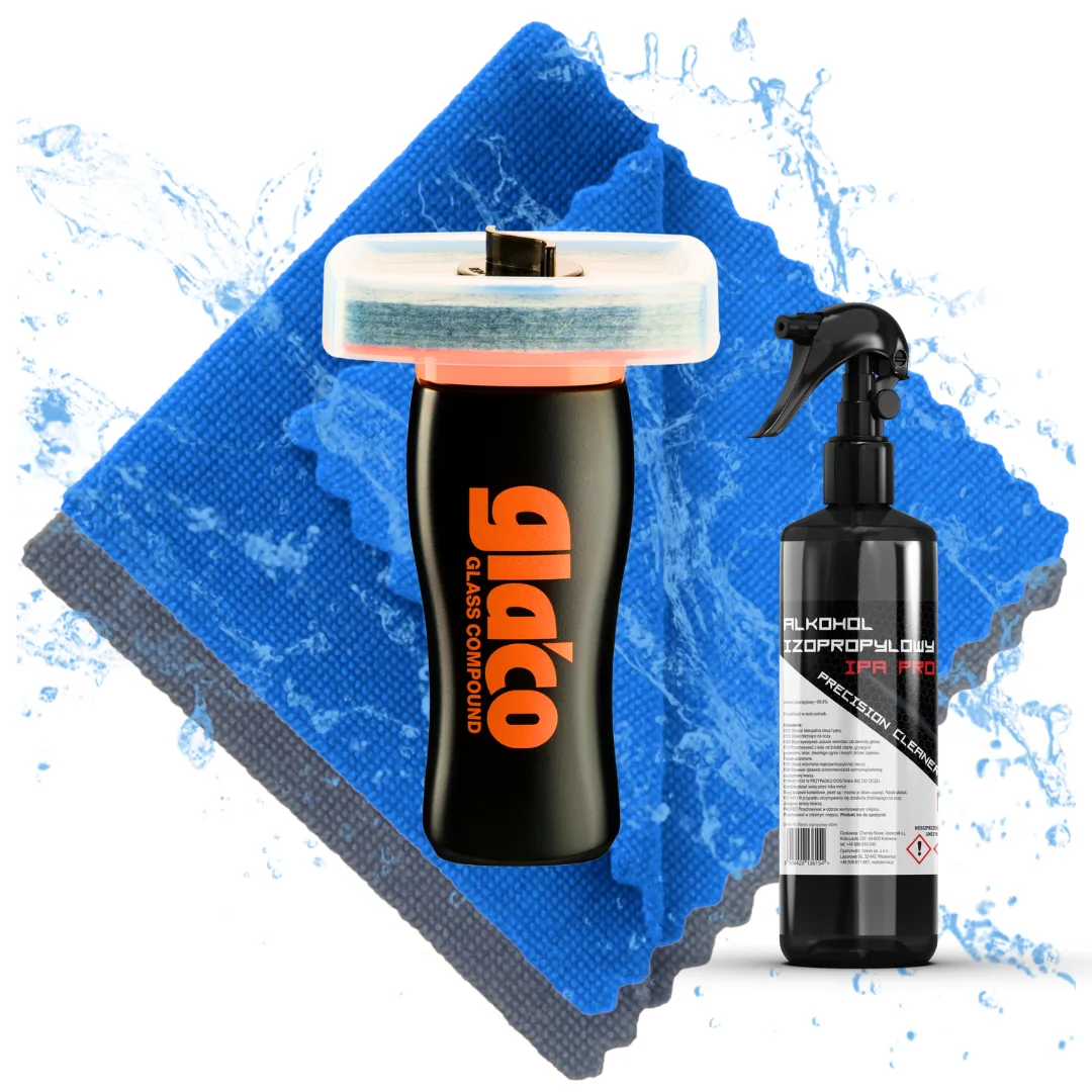 SOFT99 GLACO Glass Compound RollON do Czyszczenia Szyb Usuwa Osady + IPA 0,5L+ 2x mikrofibra