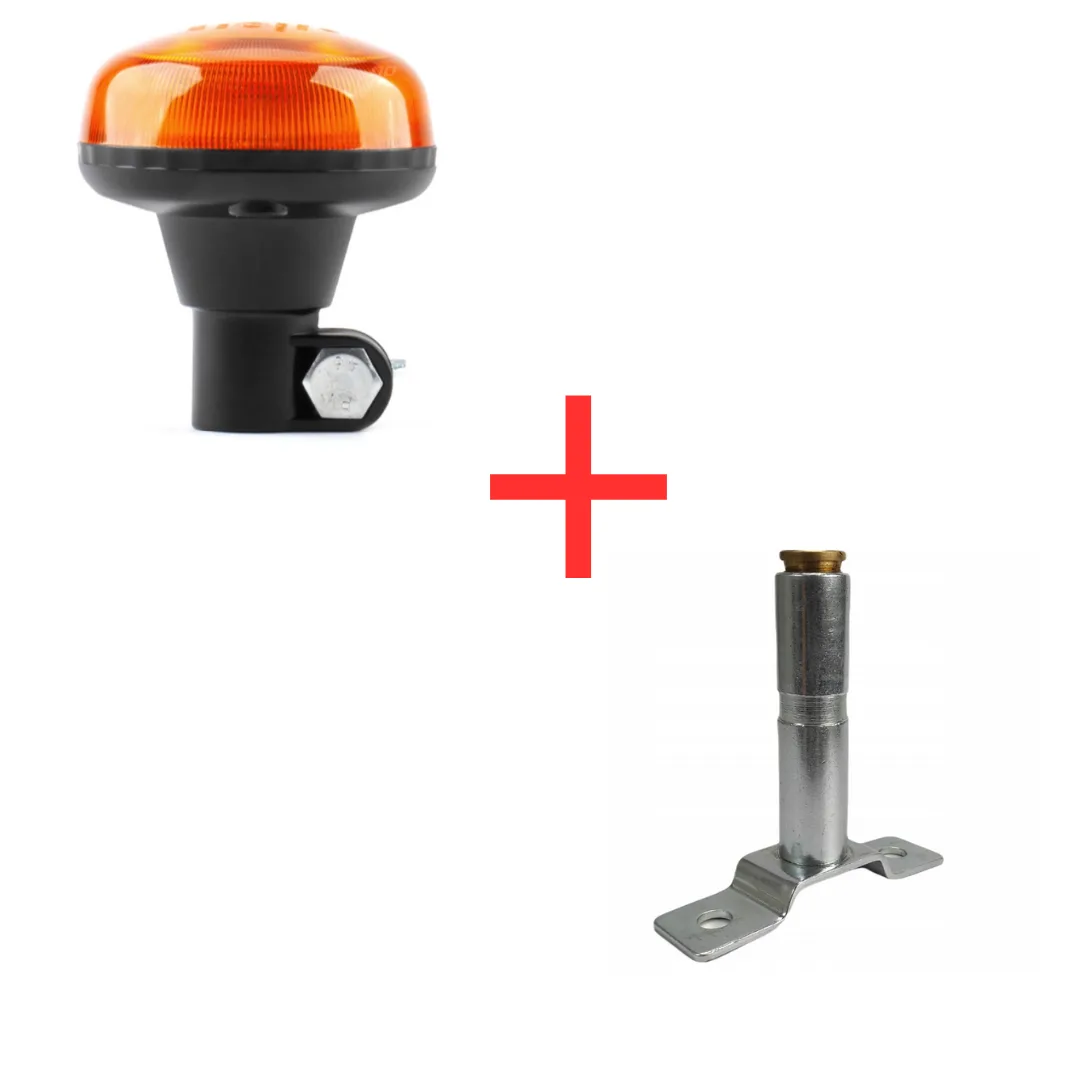 Lampa ostrzegawcza mini kogut z homologacją 12-24V z uchwytem