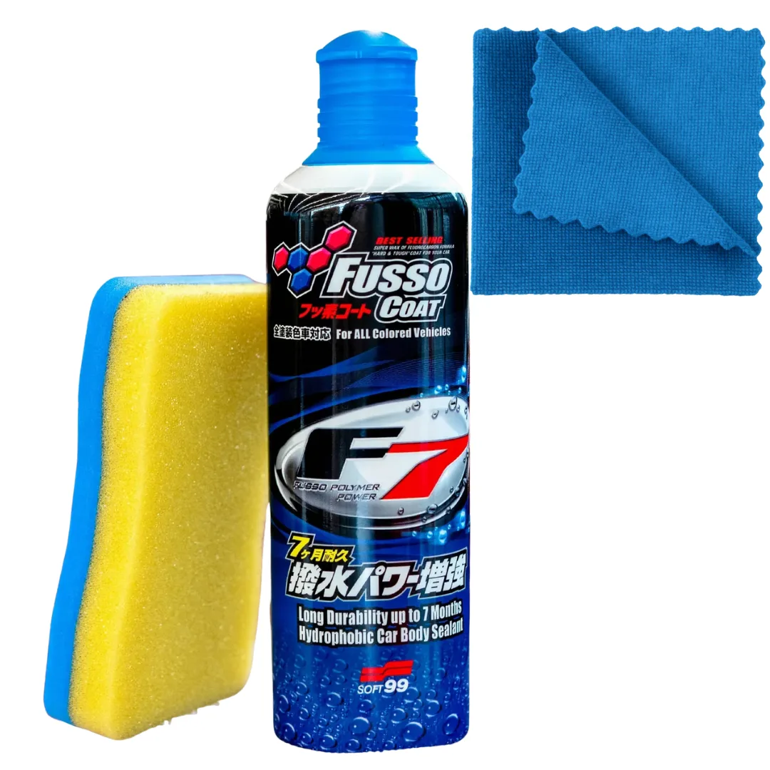 Płynny wosk Soft99 Fusso Coat F7 ALL colours powłoka hydrofobowa 7 miesięcy mikrofibra gratis