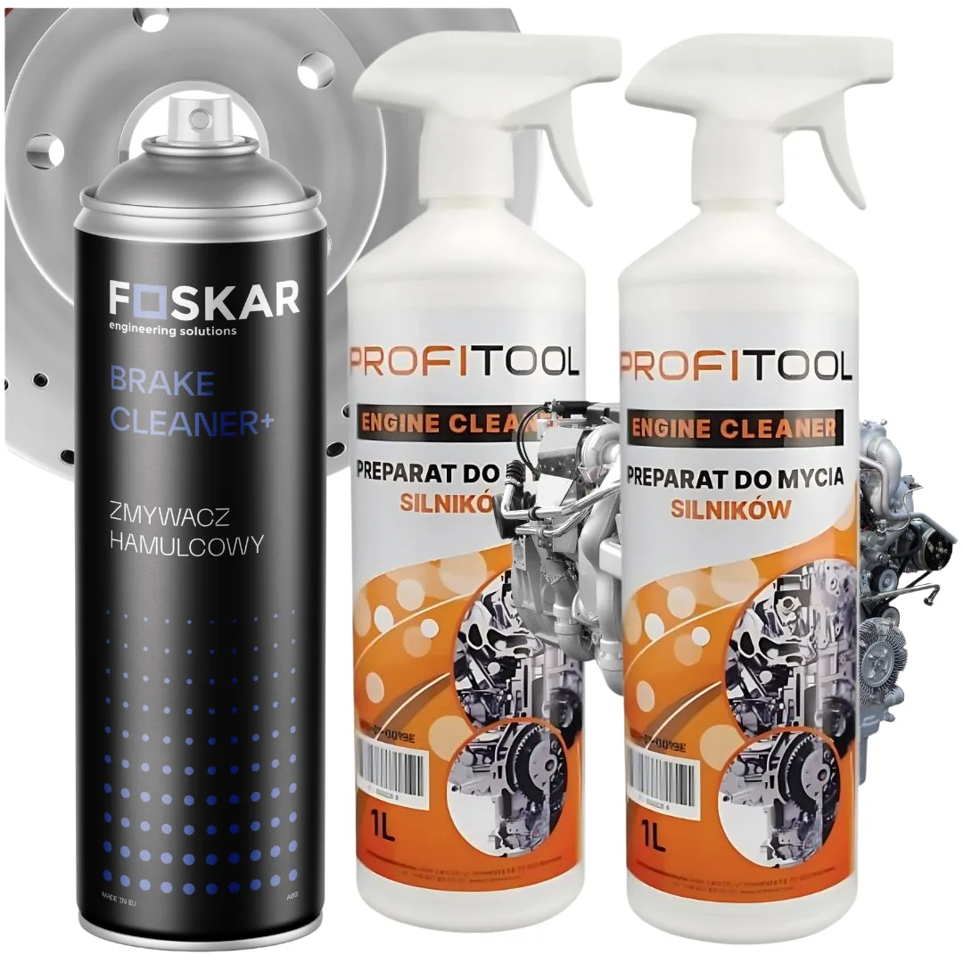 Środek do mycia silnika PROFITOOL 2L + Zmywacz do hamulców 500ml