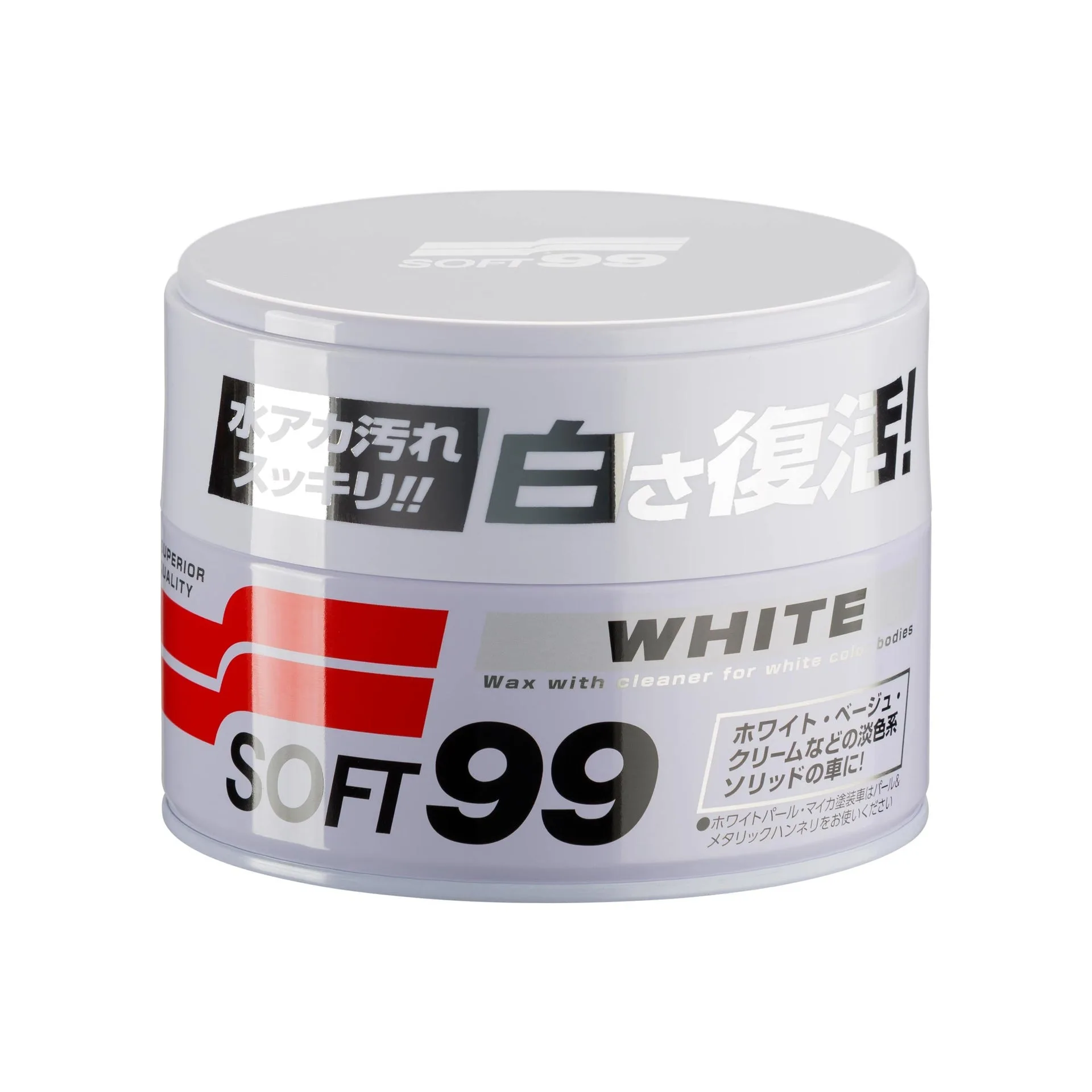 SOFT99 WHITE WAX 300g do białego lakieru mikrofibra 800g