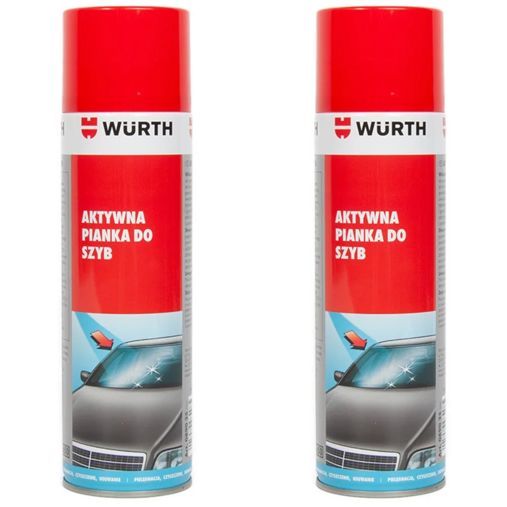Aktywna pianka do szyb 500ml WURTH czyszczenia mycia - zestaw 2 szt