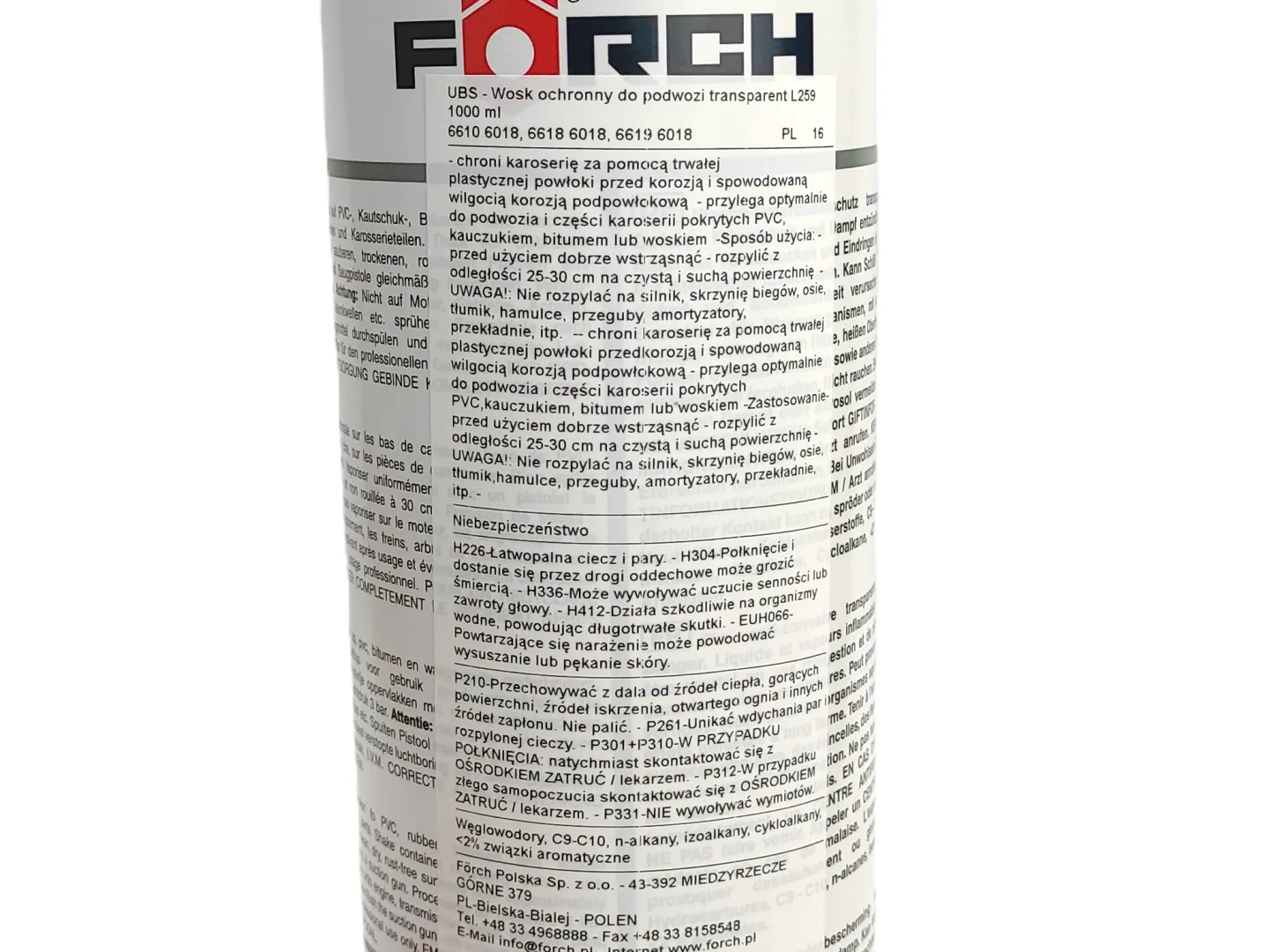 3x FORCH L259 Wosk do konserwacji podwozia 1L ZESTAW