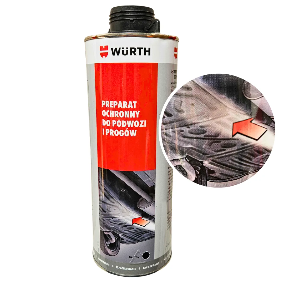 Preparat ochronny do podwozi czarny 1 kg WURTH + Aktywna powłoka antykorozyjna + pistolet