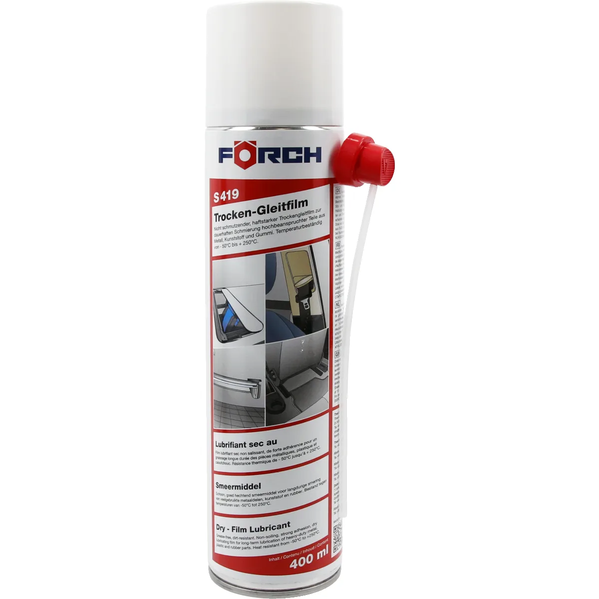 SUCHY SMAR POŚLIZGOWY Z PTFE 400ML S419 SPRAY TEFLONOWY DO PROWADNIC DRY