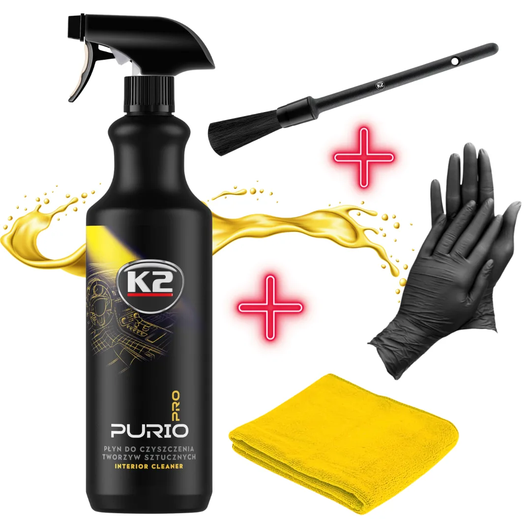 ZESTAW K2 PURIO PRO 1L PĘDZELEK + MIKROFIBRA + RĘKAWICZKI | zdjęcie 1 z 9 | WC-3709 | Motofarma.pl