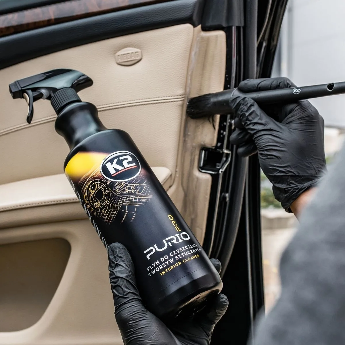ZESTAW  K2 PURIO PRO 1L PĘDZELEK + MIKROFIBRA + RĘKAWICZKI | zdjęcie 4 z 9 | WC-3709 | Motofarma.pl