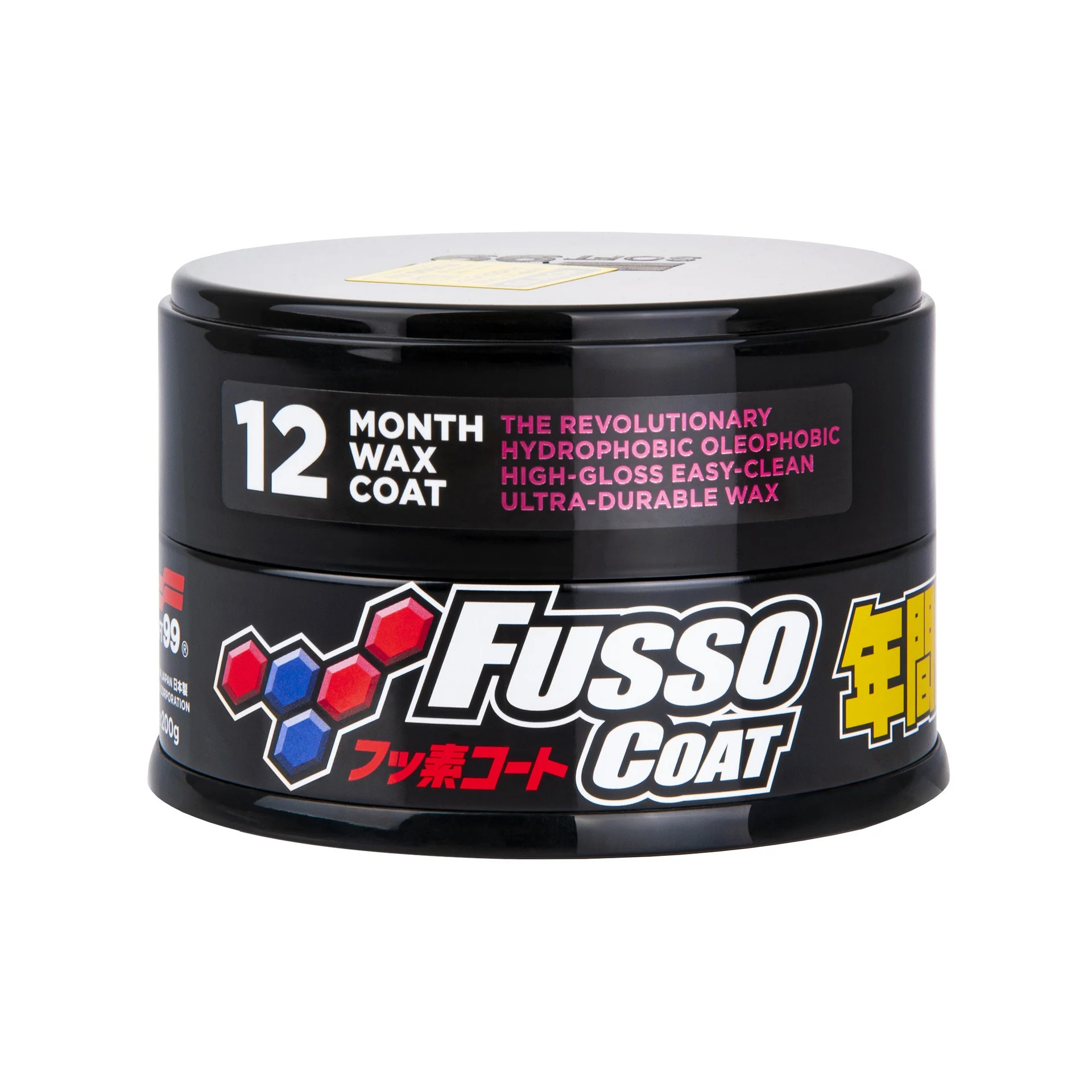 Twardy wosk SOFT99 New Fusso Coat 12 Months Wax DARK 200g + IPA+mikrofibra