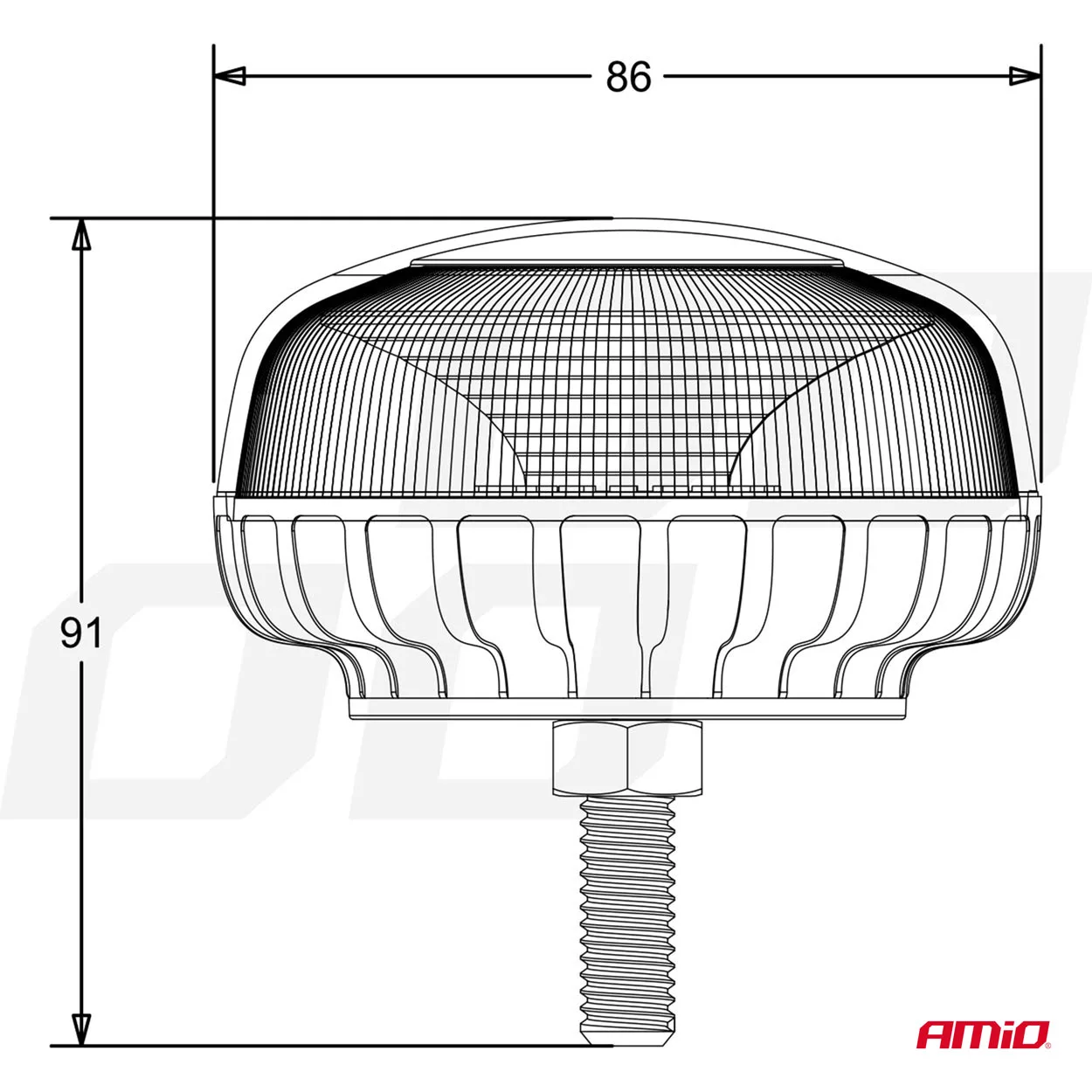 Lampa ostrzegawcza mini kogut 18 LED śruba R65 R10 12-24V W21sb AMIO-02923 | zdjęcie 3 z 6 | A02923 | Motofarma.pl