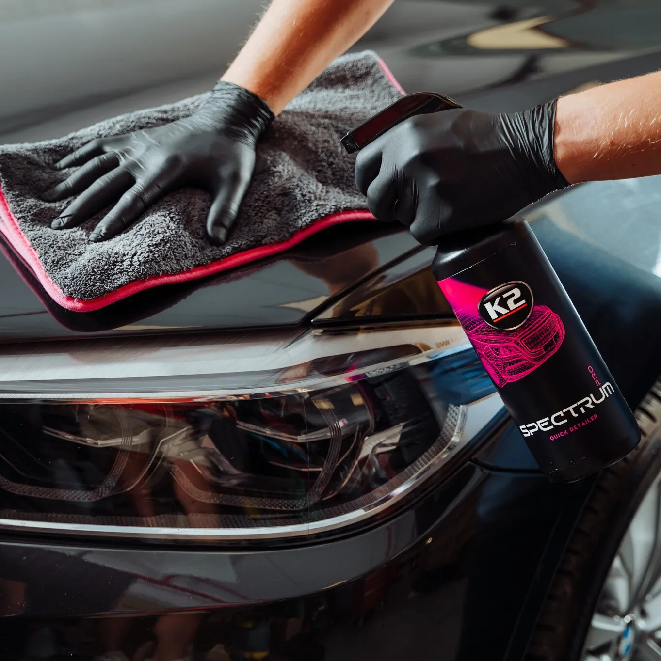 ZESTAW K2 SPECTRUM PRO 1L + MIKROFIBRA + RĘKAWICZKI | zdjęcie 6 z 7 | WC-3677 | Motofarma.pl