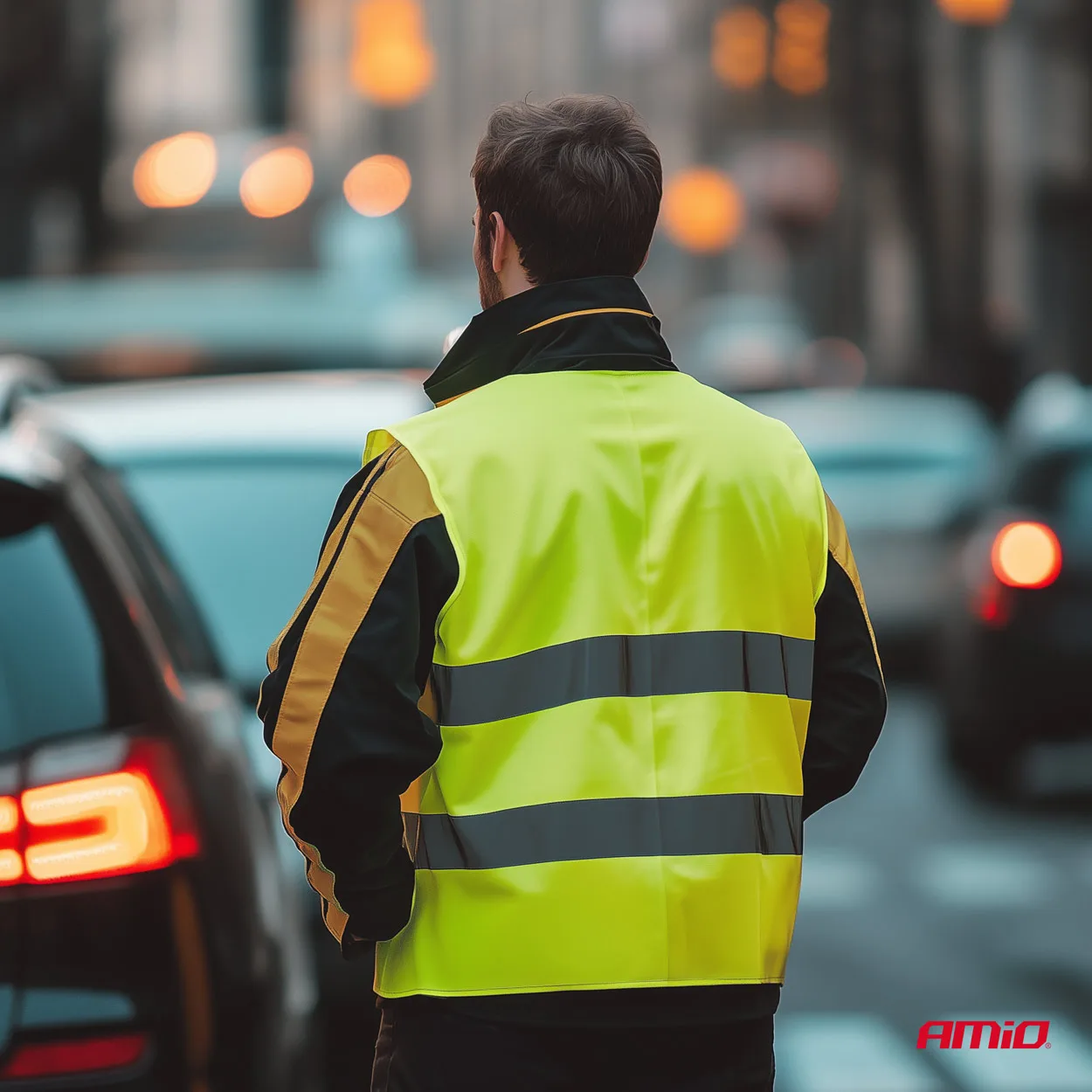 Kamizelka ostrzegawcza odblaskowa żółta XL z certyfikatem AMIO-03934