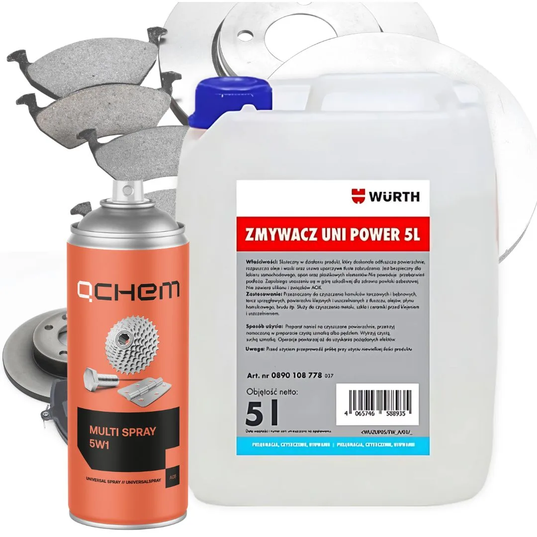 Zmywacz uniwersalny do hamulców 5L + Multi spray 400ml QCHEM Zestaw