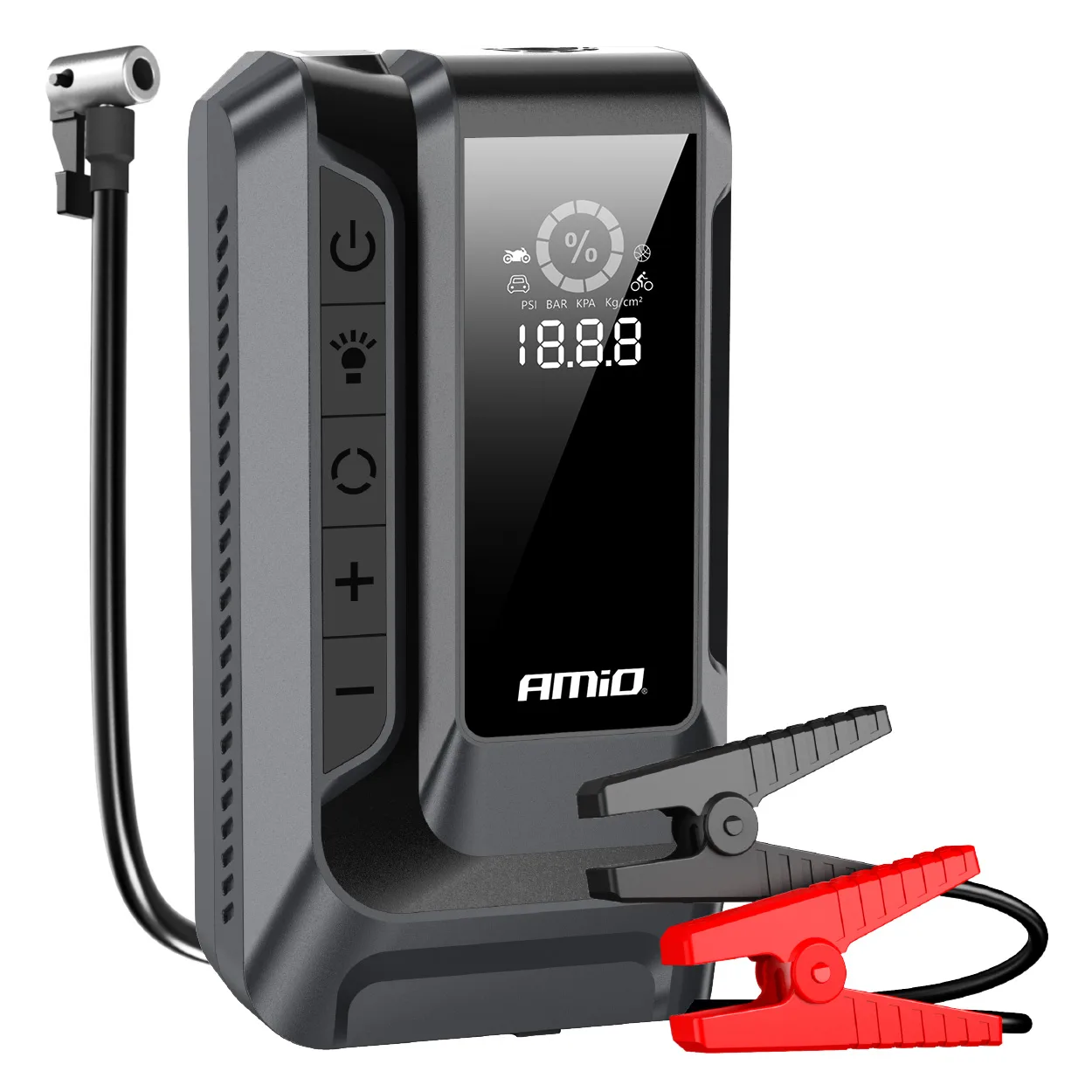 Urządzenie rozruchowe 4w1 booster powerbank kompresor latarka LED 12V 12Ah - Amio | zdjęcie 8 z 16 | A04677 | Motofarma.pl