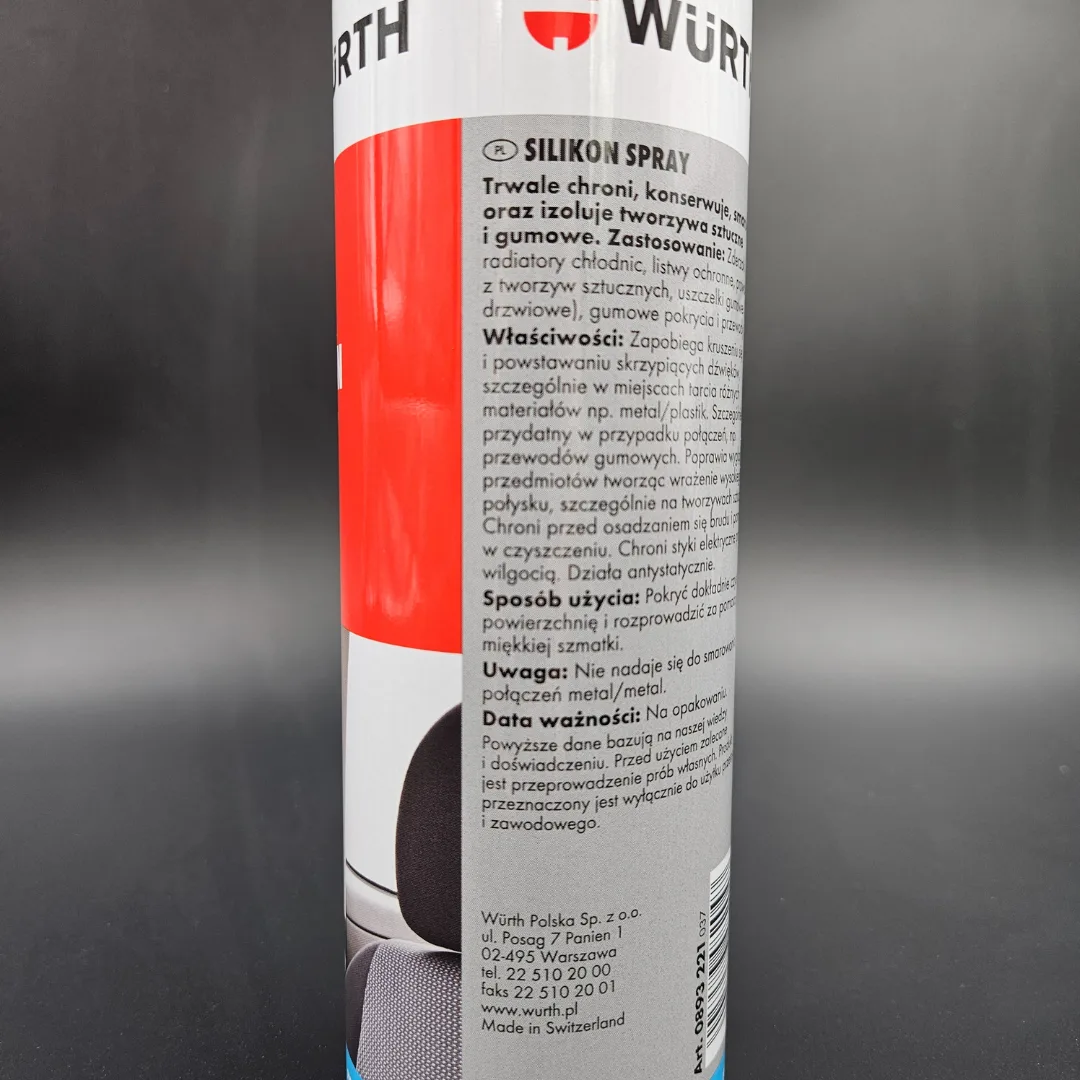Silikon spray 500 ml WURTH - zestaw 5 szt