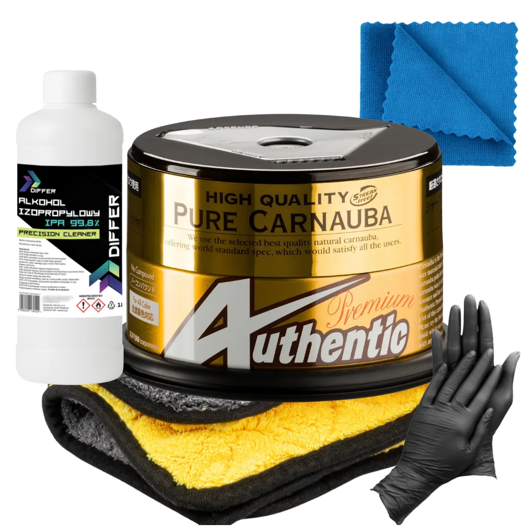 SOFT99 Authentic Premium Carnauba Wosk 200g +IPA+2x mikrofibra+nitryle