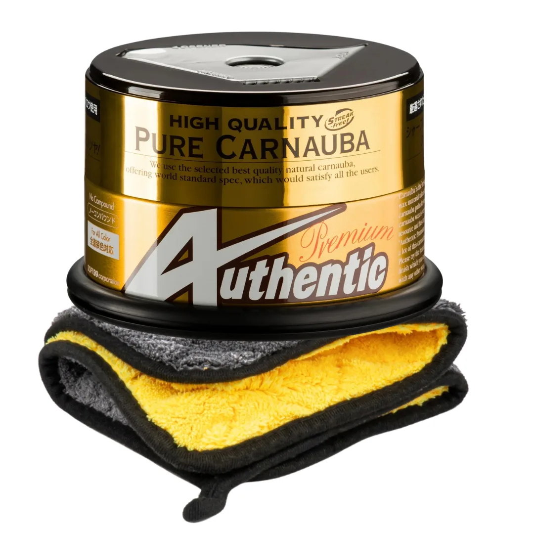 Soft99 Authentic Premium Wax carnauba mikrofibra 800g zestaw