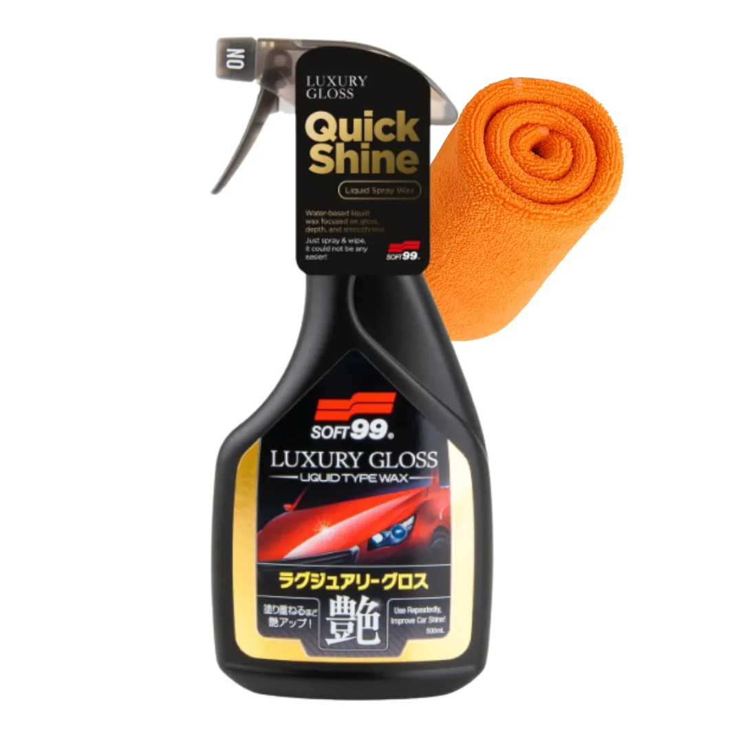 Soft99 luxury gloss quick detailer wysoki połysk 500ml mikrofibra 250g
