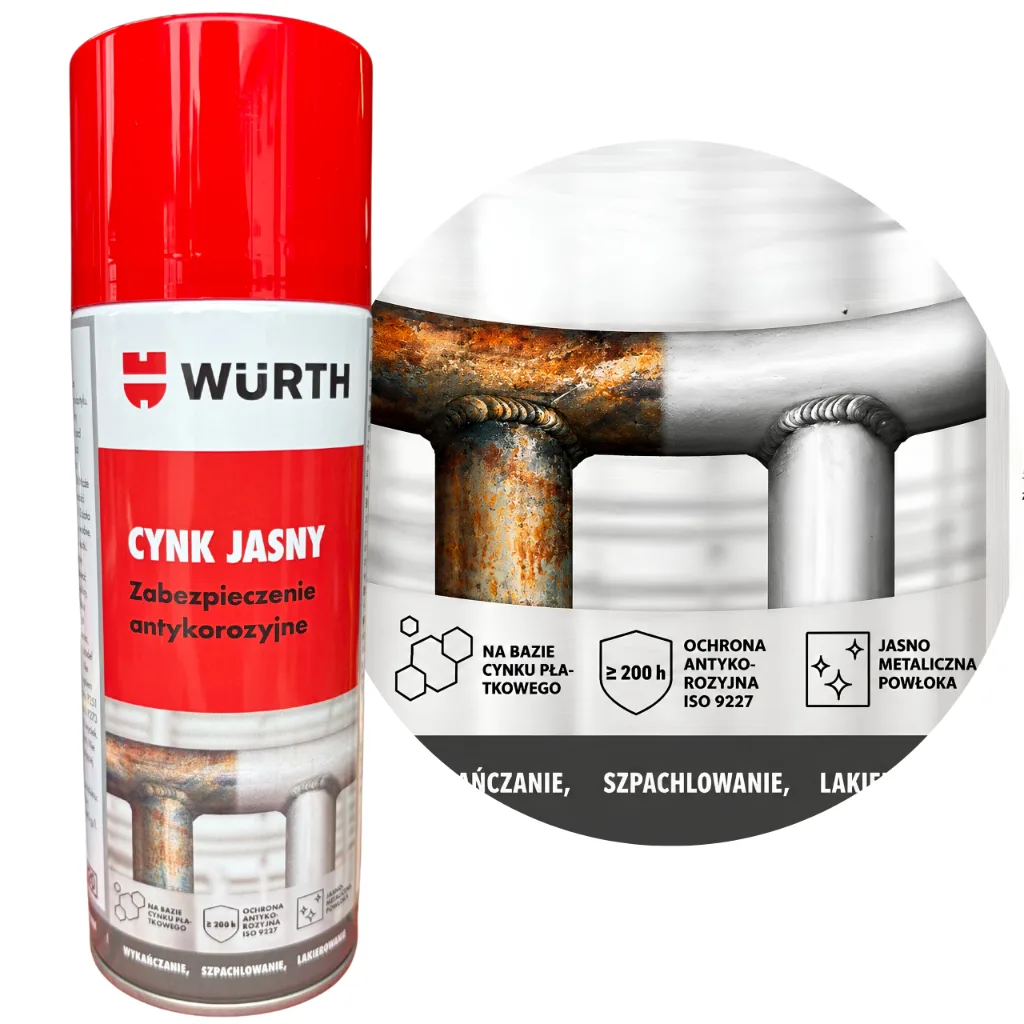 Cynk jasny 400ml WURTH - zestaw 3 szt