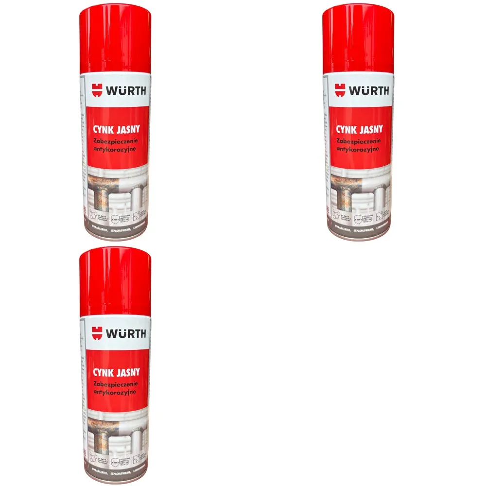 Cynk jasny 400ml WURTH - zestaw 3 szt