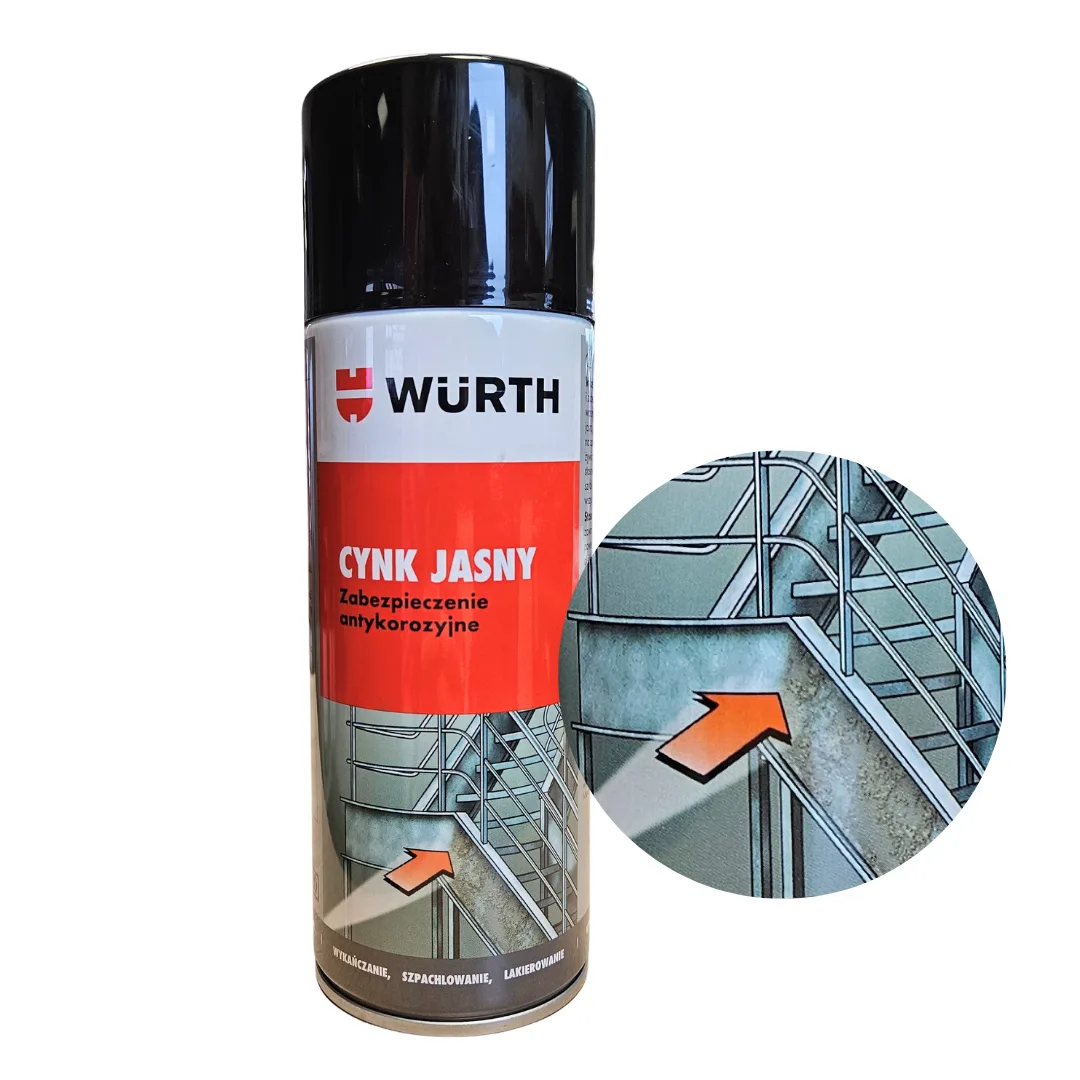 Cynk jasny 400ml WURTH - zestaw 3 szt